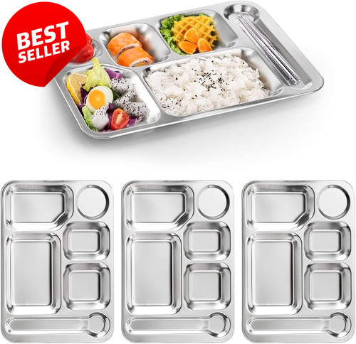 Stainless steel divided dinner - stainless,